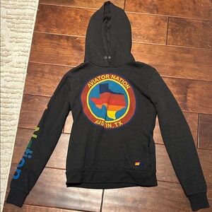 Aviator Nation Black Sweater with Colorful Texas Logo